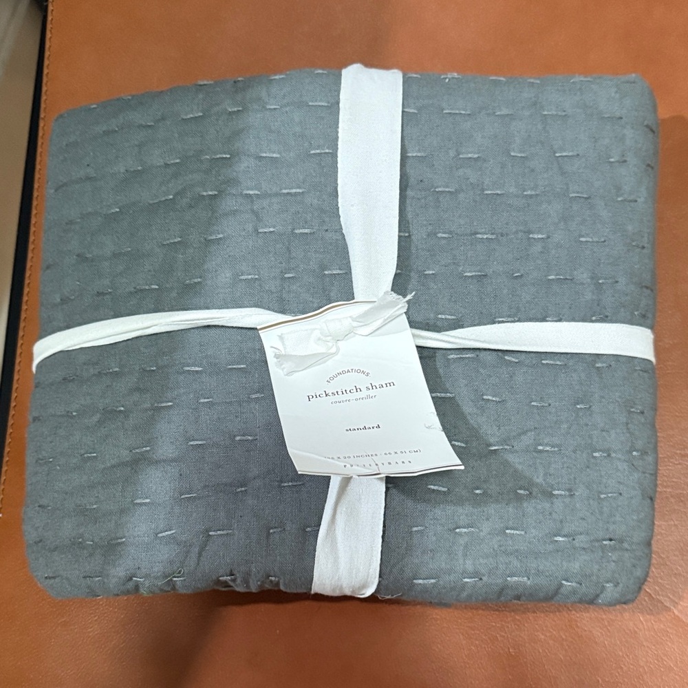 Standard Pickstitch Sham in Slate Gray